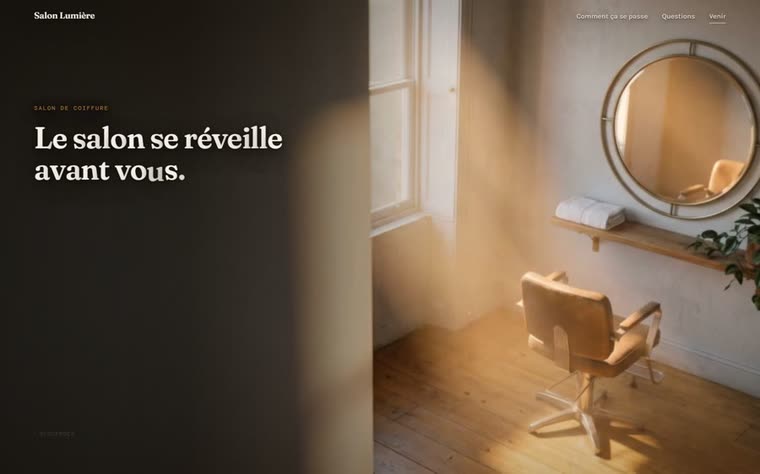 Aperçu du site Salon Lumière, salon de coiffure.