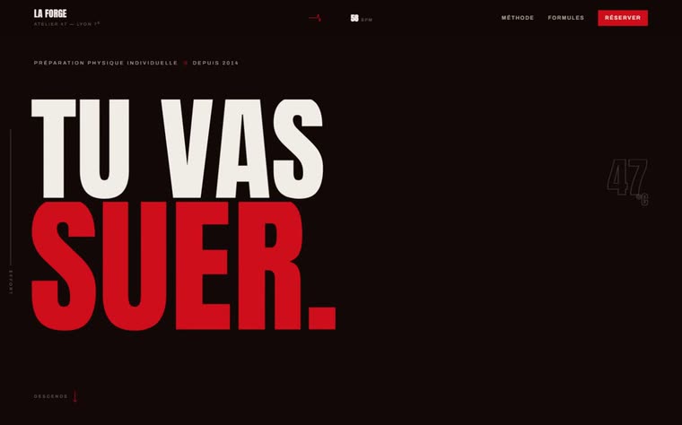 Aperçu du site La Forge, atelier de préparation physique.
